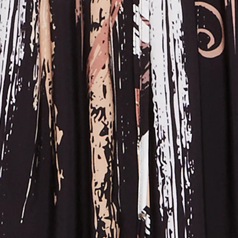 Abstract Brush Stroke Print Crop Top