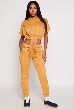 Acid Wash Fleece Drawstring Joggers