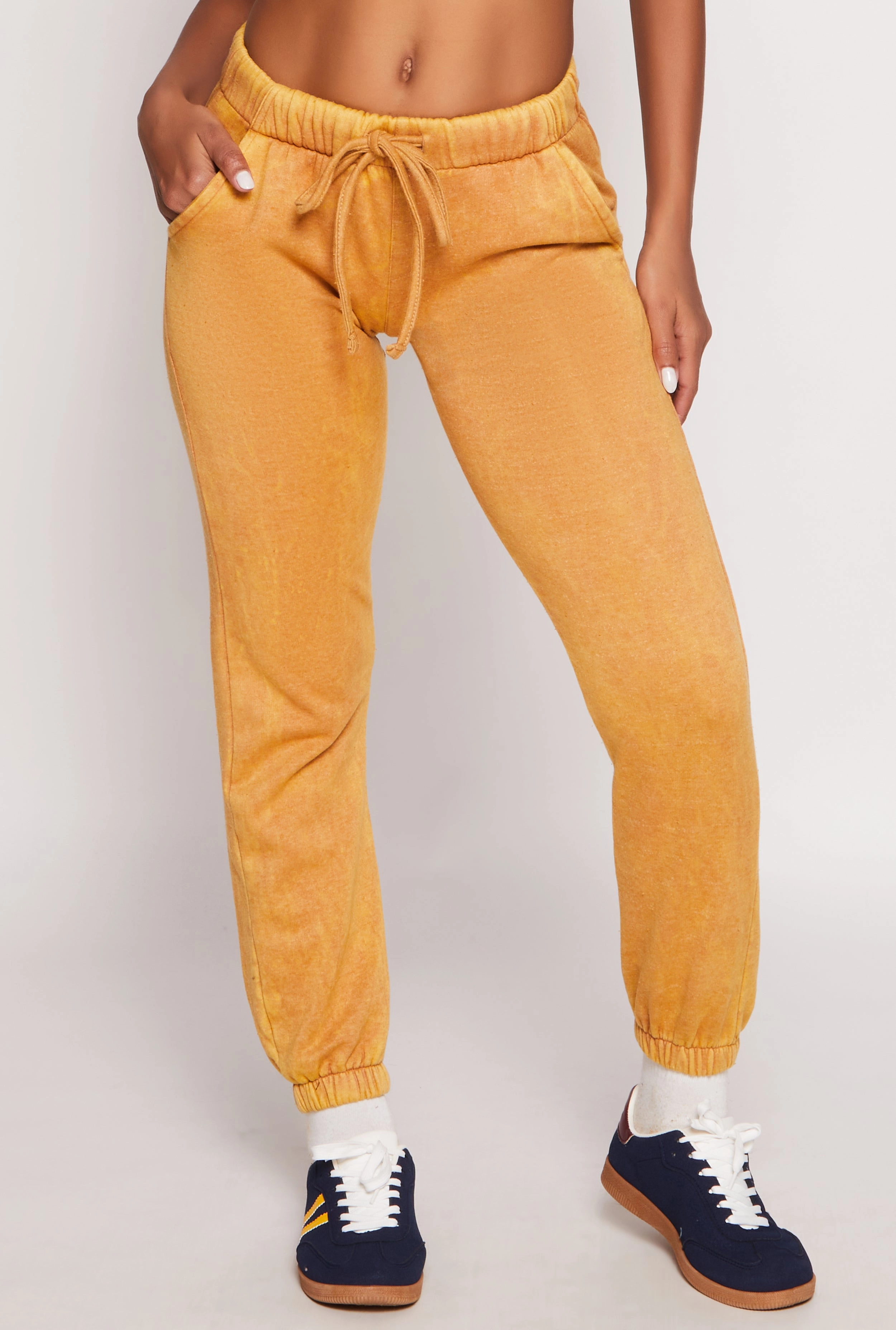 Acid Wash Fleece Drawstring Joggers
