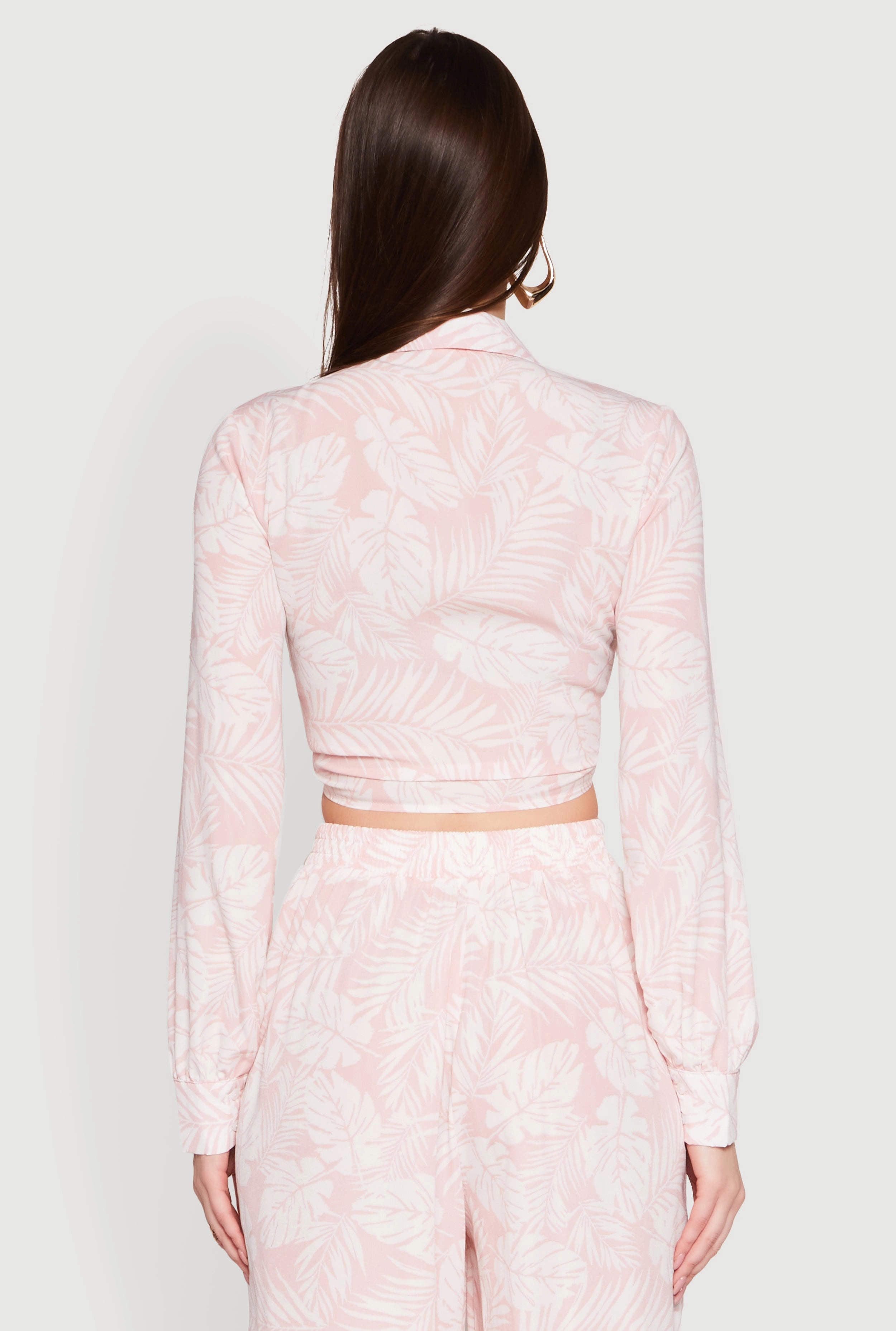 Airy Collared Tie Front Blouse