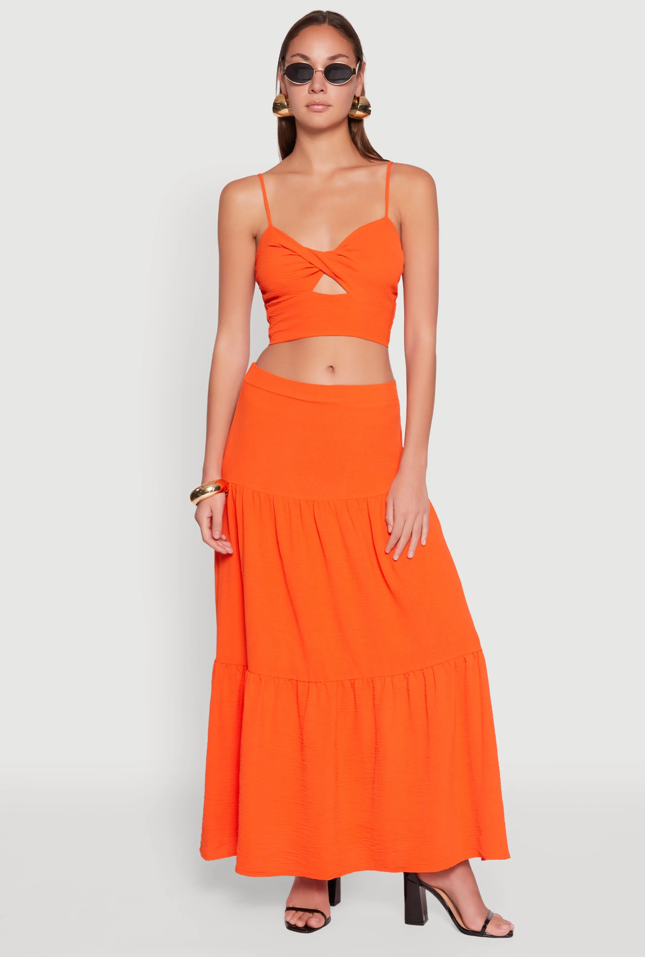 Airy Twist Front Crop Top
