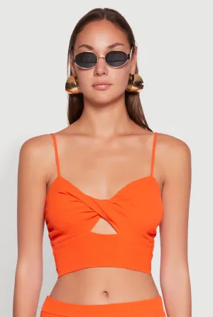 Airy Twist Front Crop Top