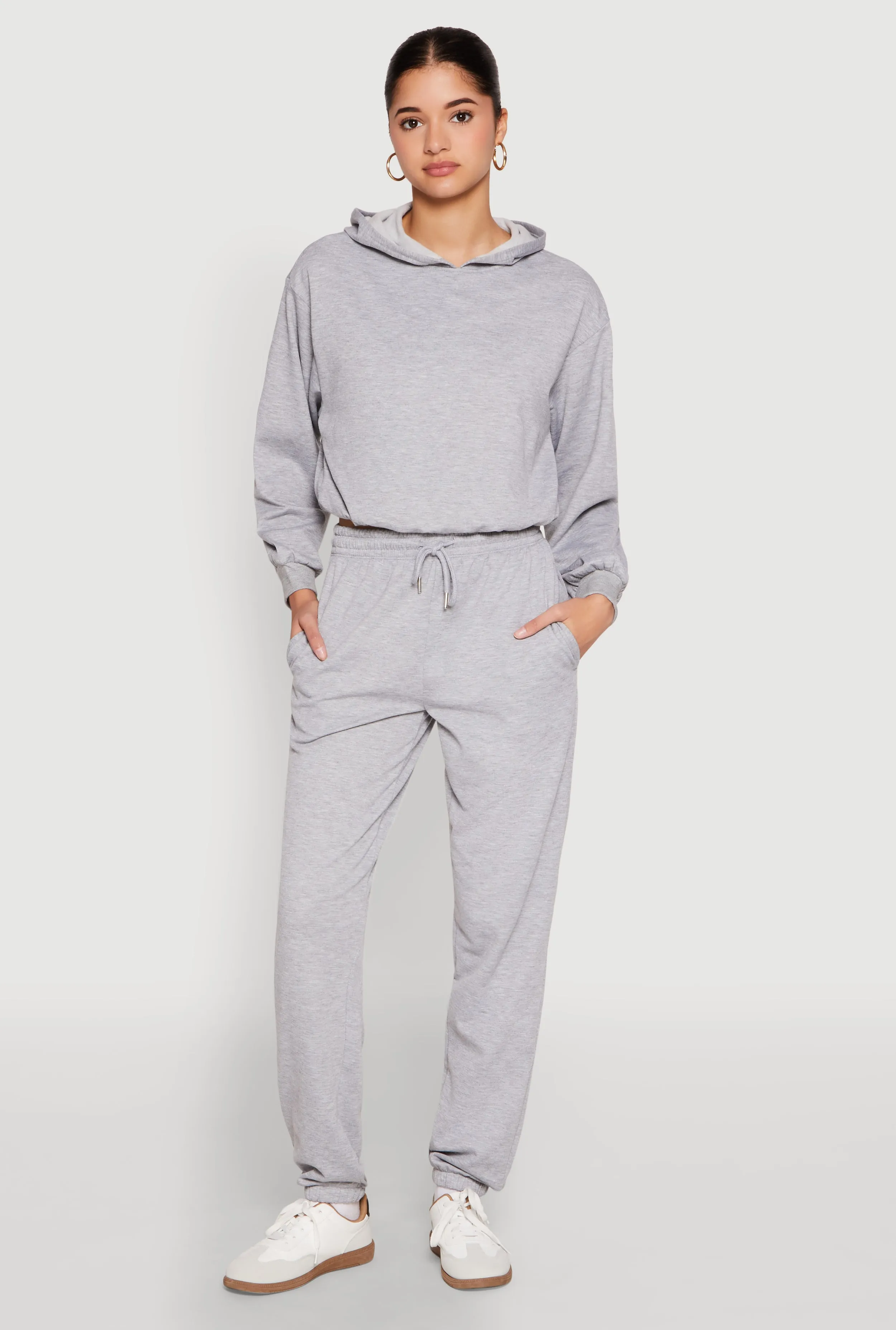 Almost Famous Bubble Hem Cropped Hoodie