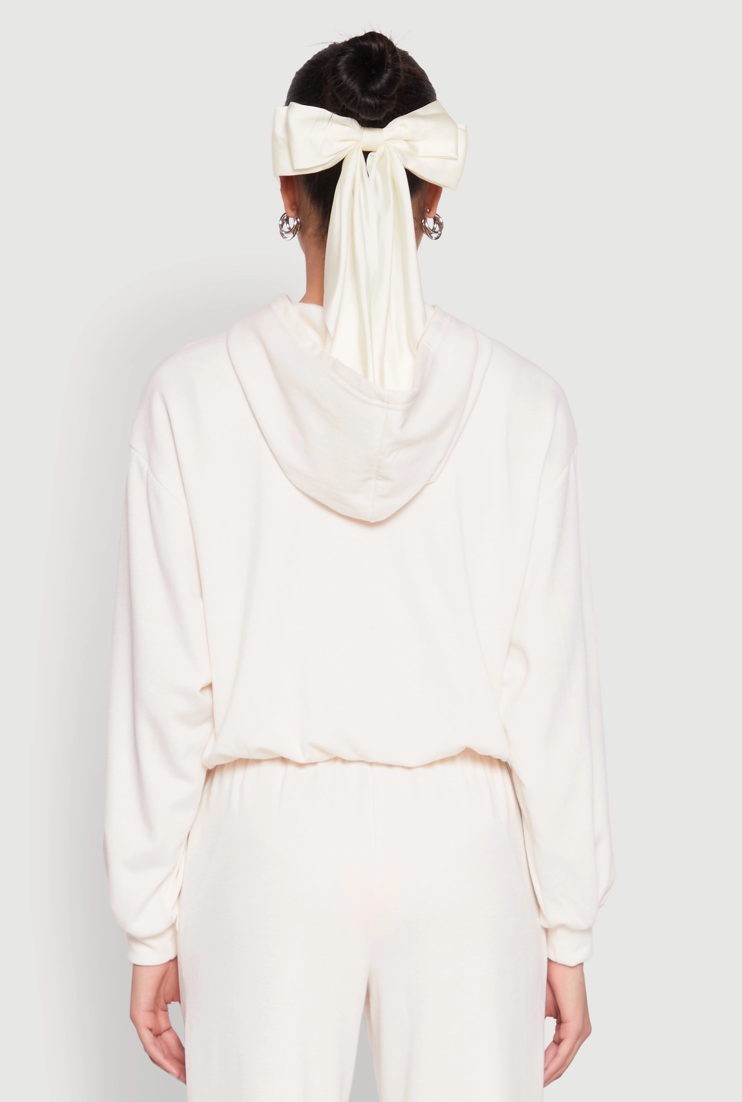 Almost Famous Bubble Hem Cropped Hoodie