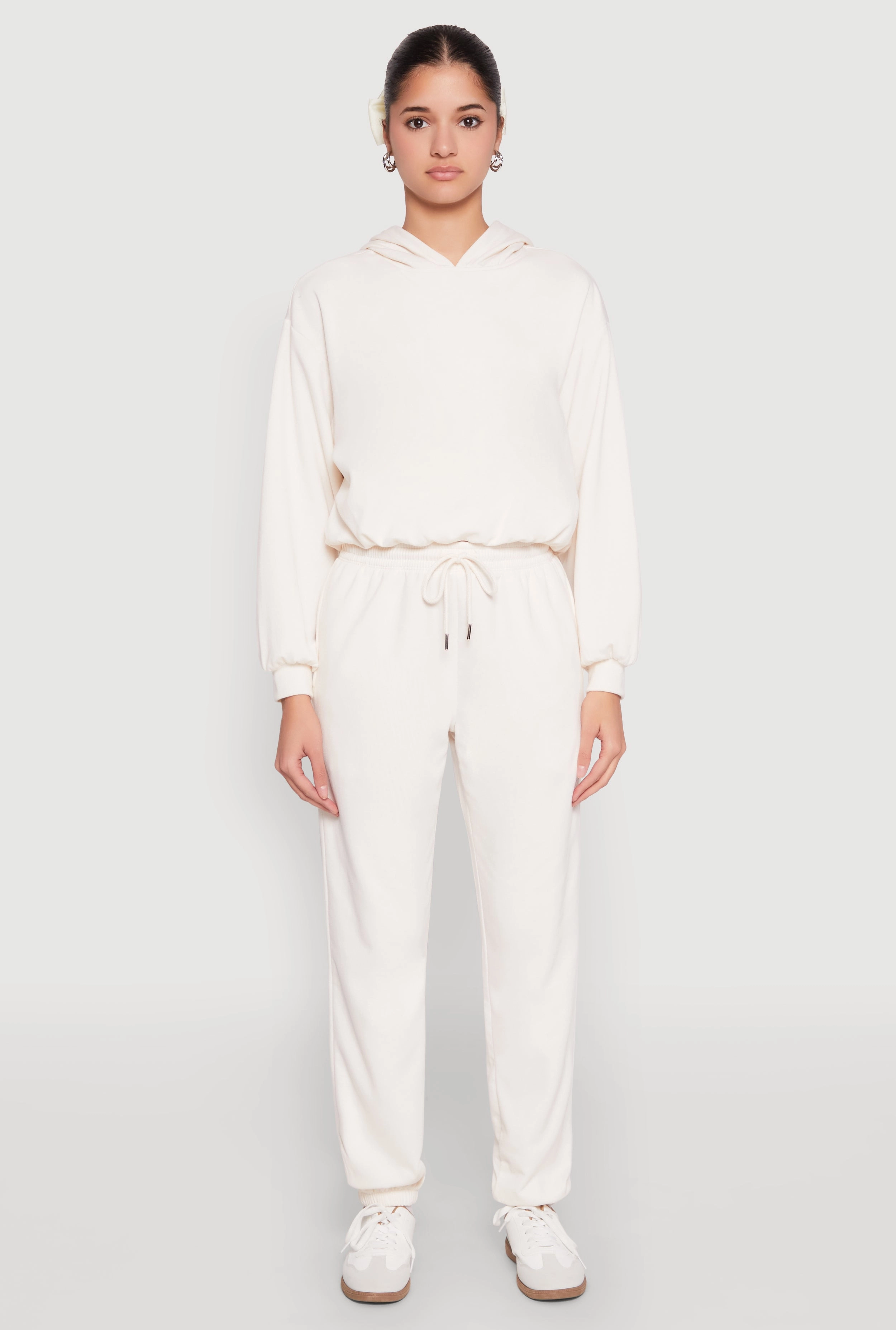 Almost Famous Bubble Hem Cropped Hoodie