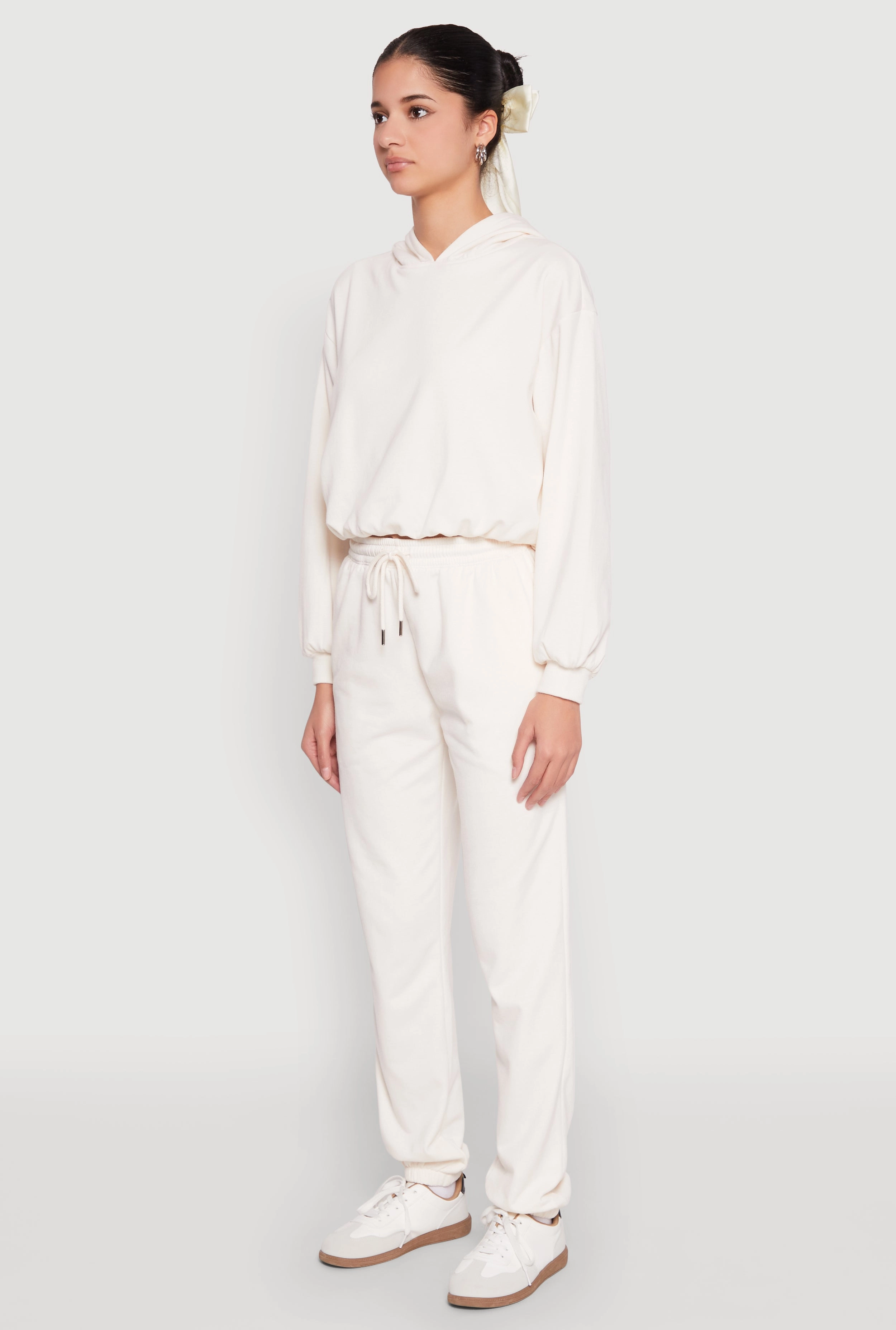 Almost Famous Bubble Hem Cropped Hoodie