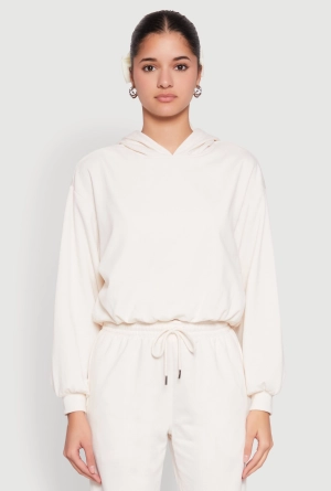 Almost Famous Bubble Hem Cropped Hoodie
