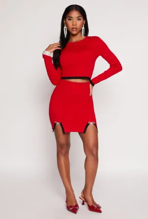Almost Famous Contrast Trim Detail Mini Skirt