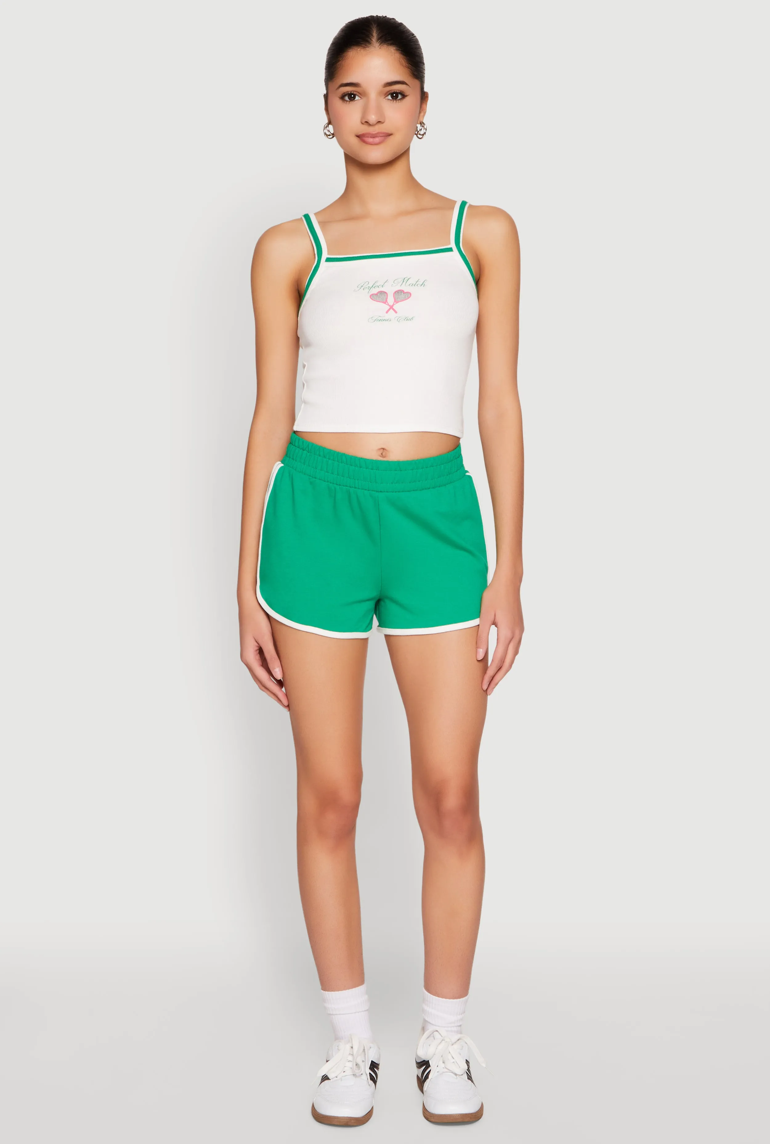 Almost Famous Contrast Trim Graphic Print Crop Cami