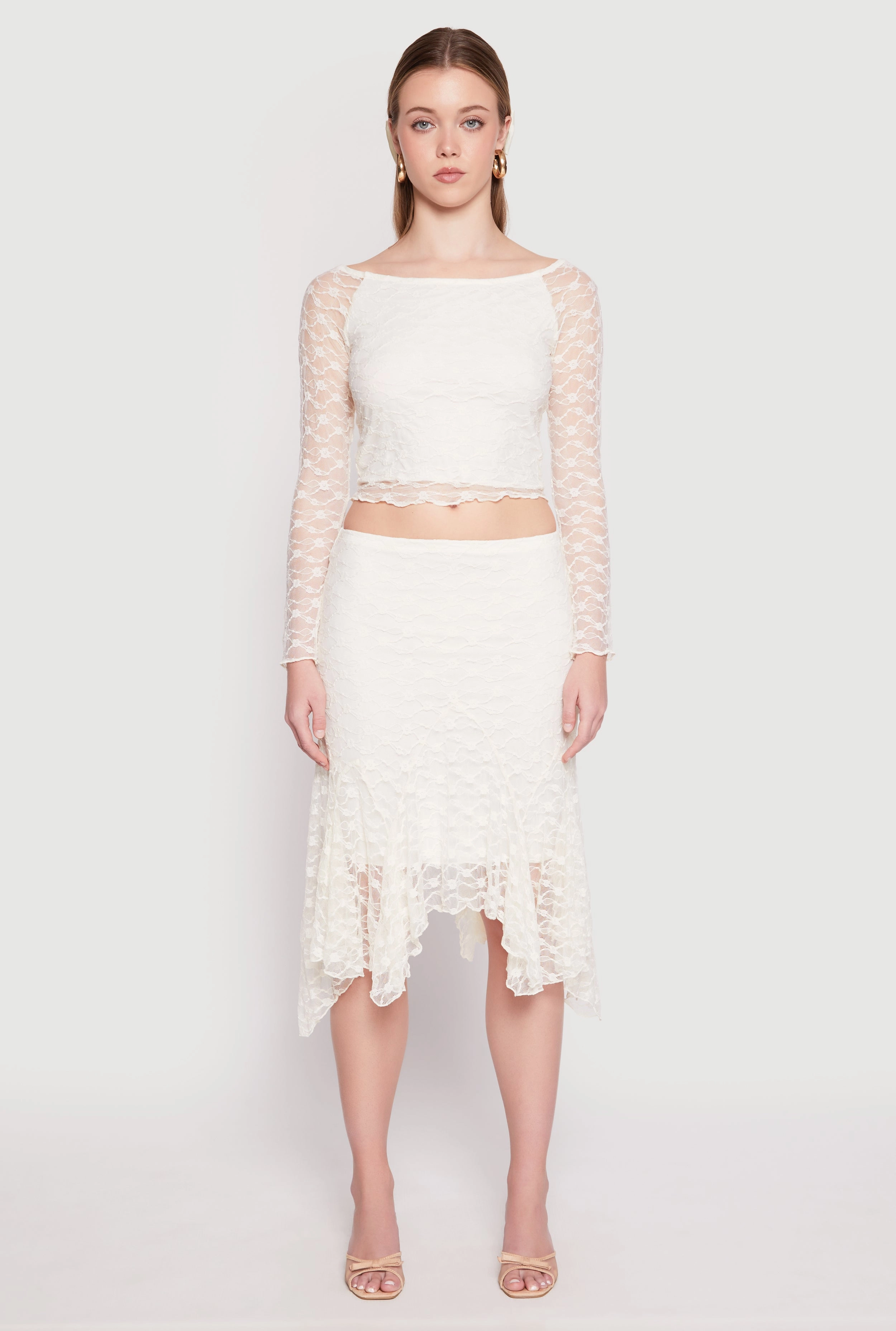 Almost Famous Floral Lace Crop Top