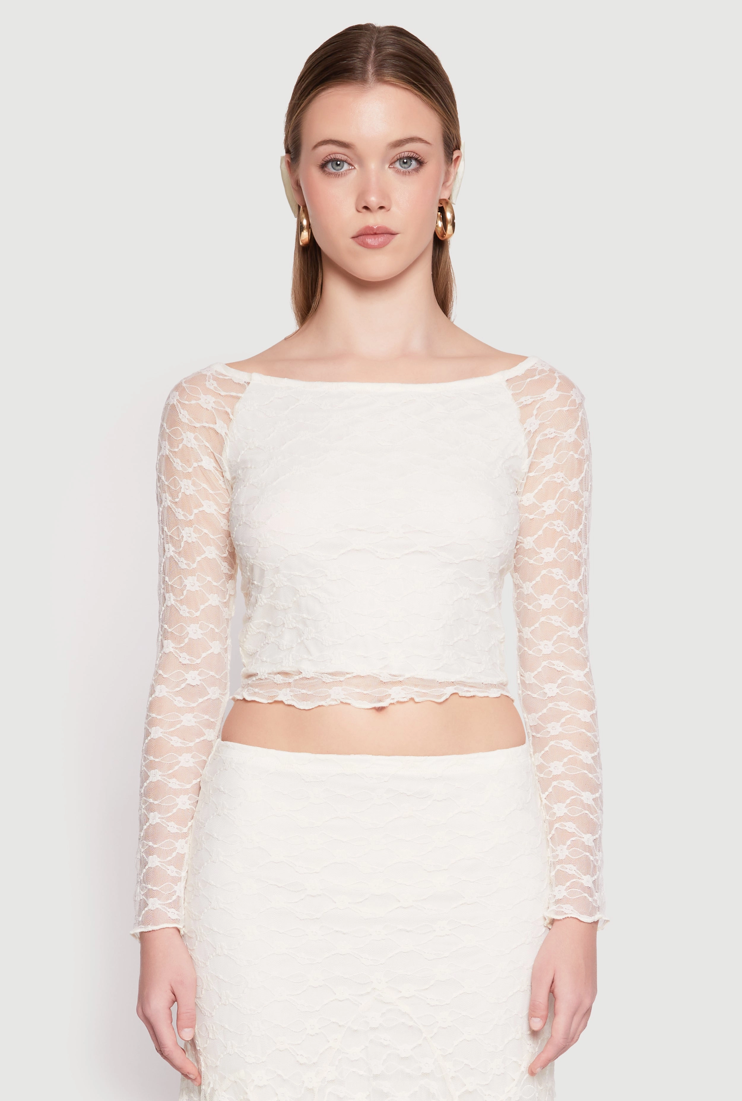 Almost Famous Floral Lace Crop Top