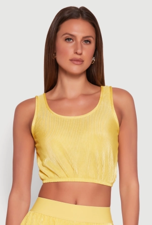 Almost Famous Plisse Cropped Tank Top