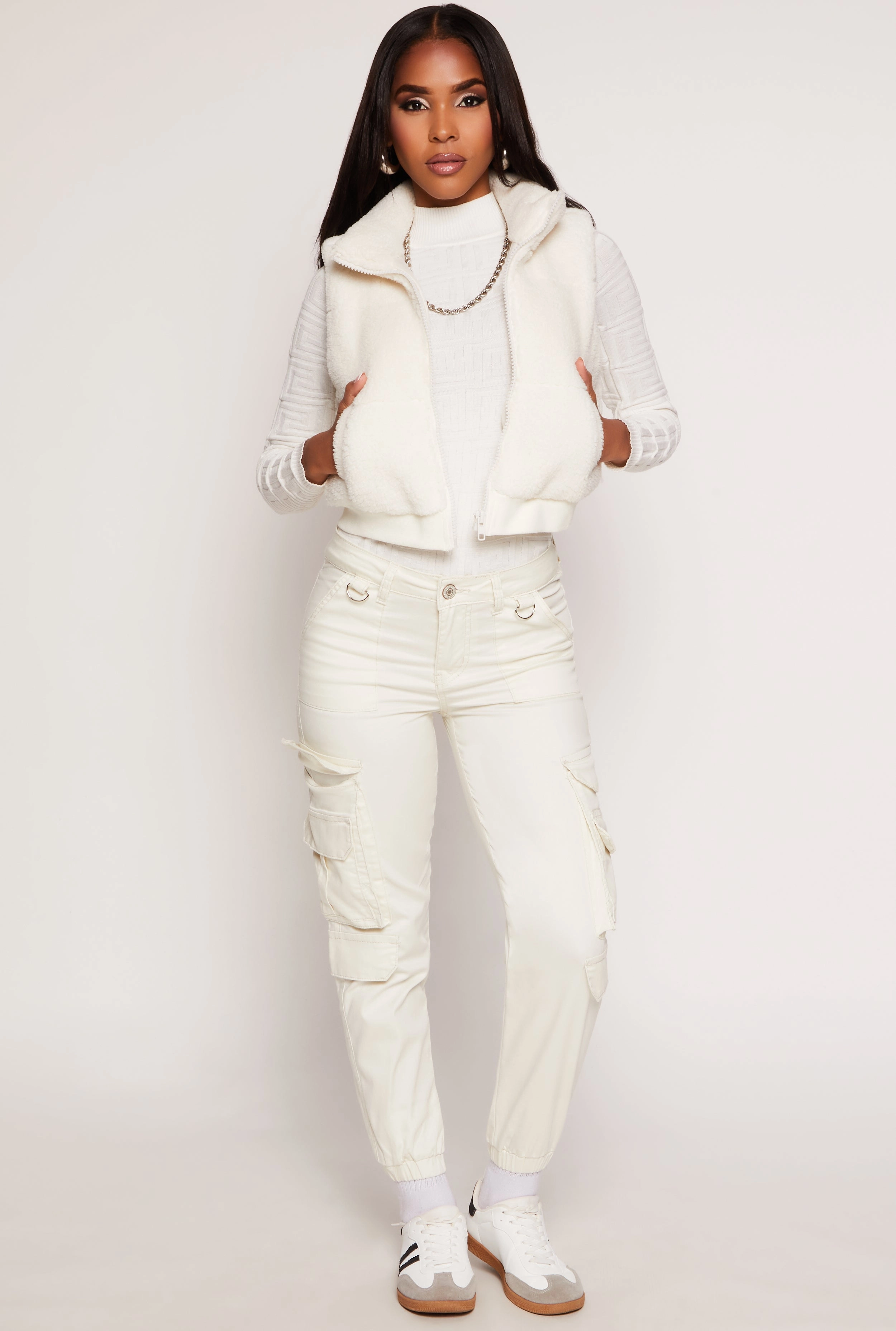 Almost Famous Sherpa Cropped Vest