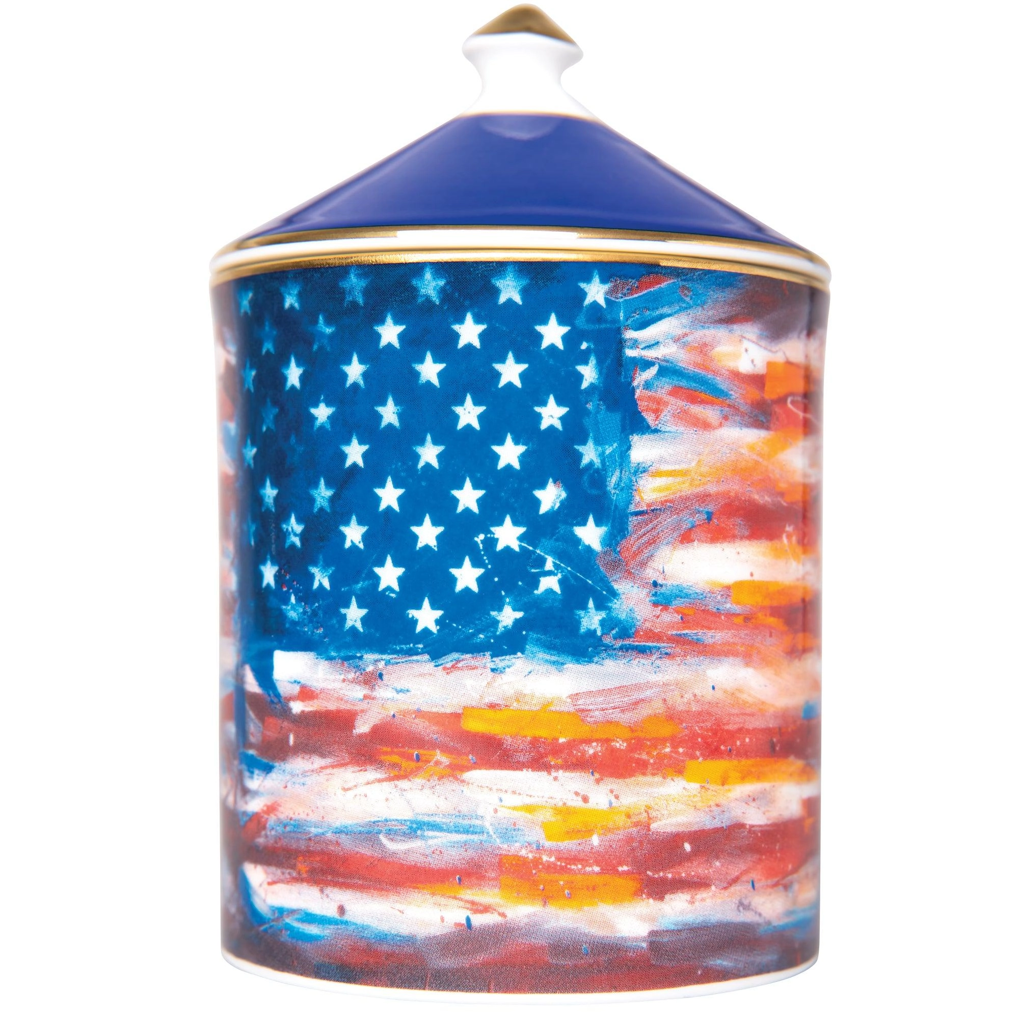 American Flag Woodsmoke Lidded Candle