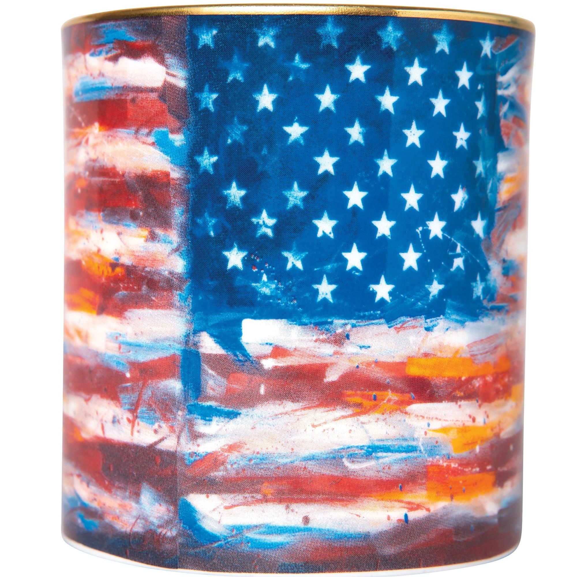 American Flag Woodsmoke Lidded Candle