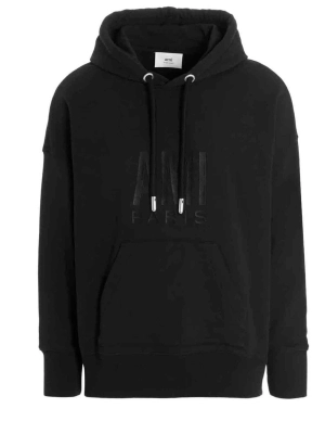 AMI Logo Printed Drawstring Hoodie