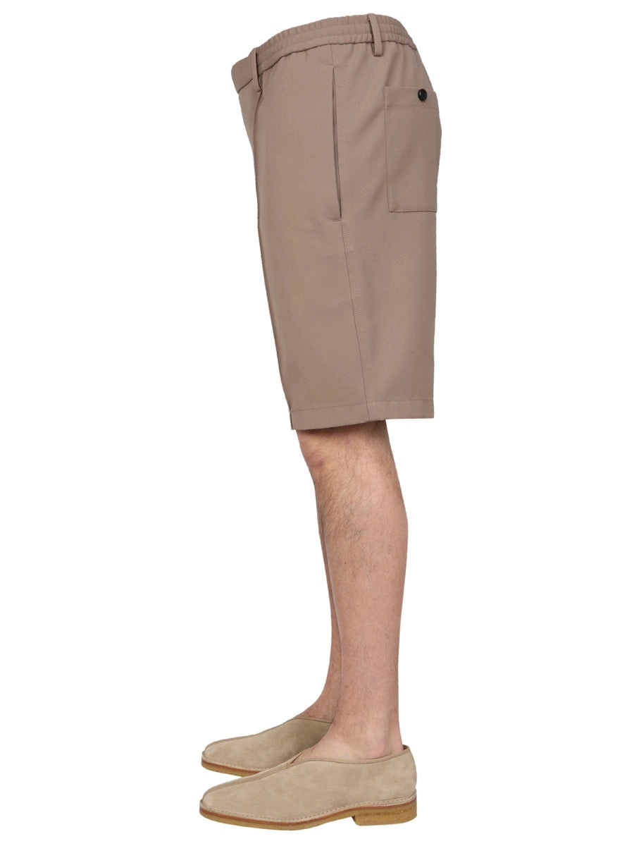 AMI Pleat Detailed Bermuda Shorts