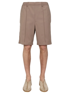 AMI Pleat Detailed Bermuda Shorts