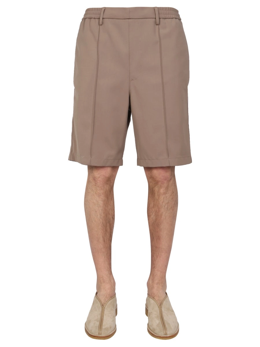 AMI Pleat Detailed Bermuda Shorts