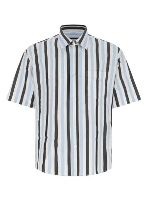 AMI Striped Short Sleeve Buttoned Shirt