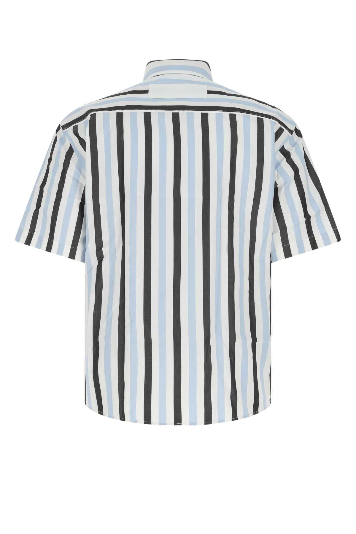AMI Striped Short Sleeve Buttoned Shirt