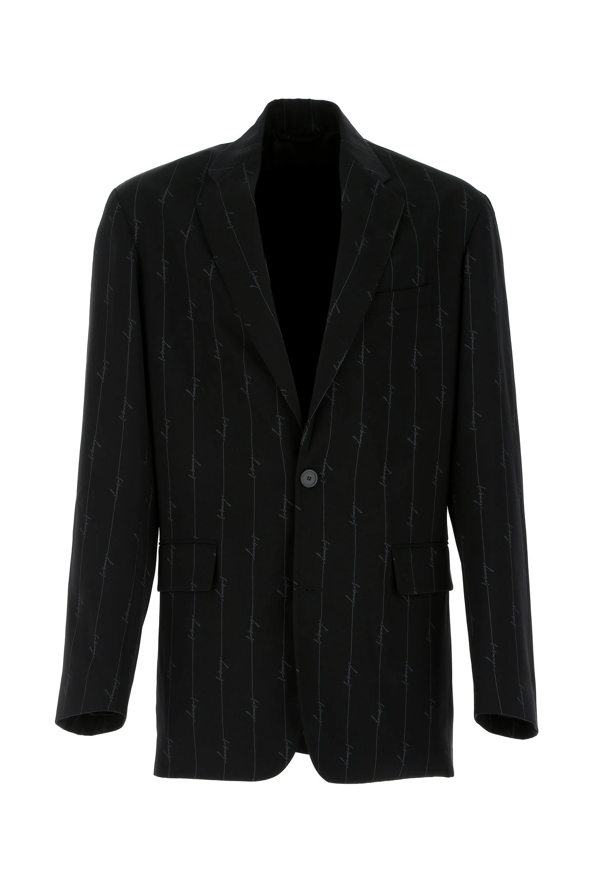 Balenciaga Allover Logo Single-Breasted Blazer