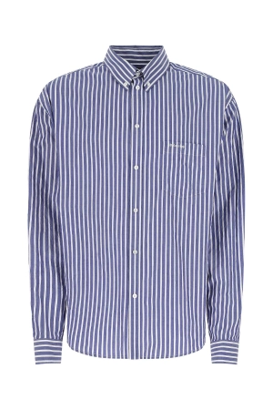 Balenciaga Logo Embroidered Striped Shirt