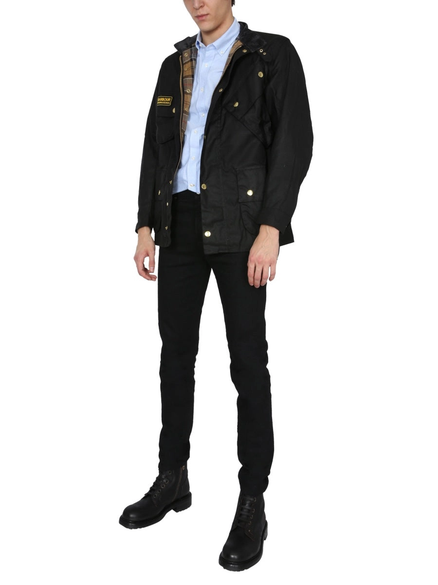 Barbour Logo Embroidered Belted Jacket