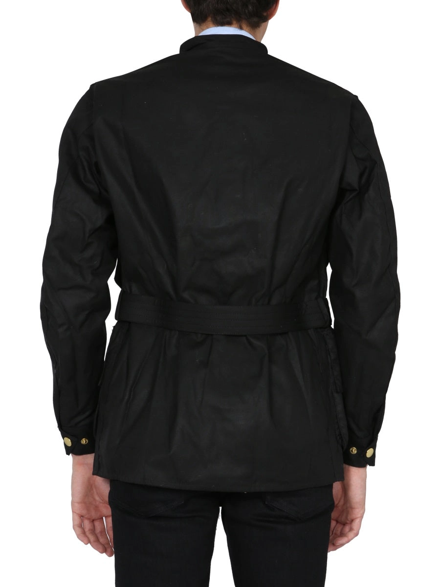 Barbour Logo Embroidered Belted Jacket