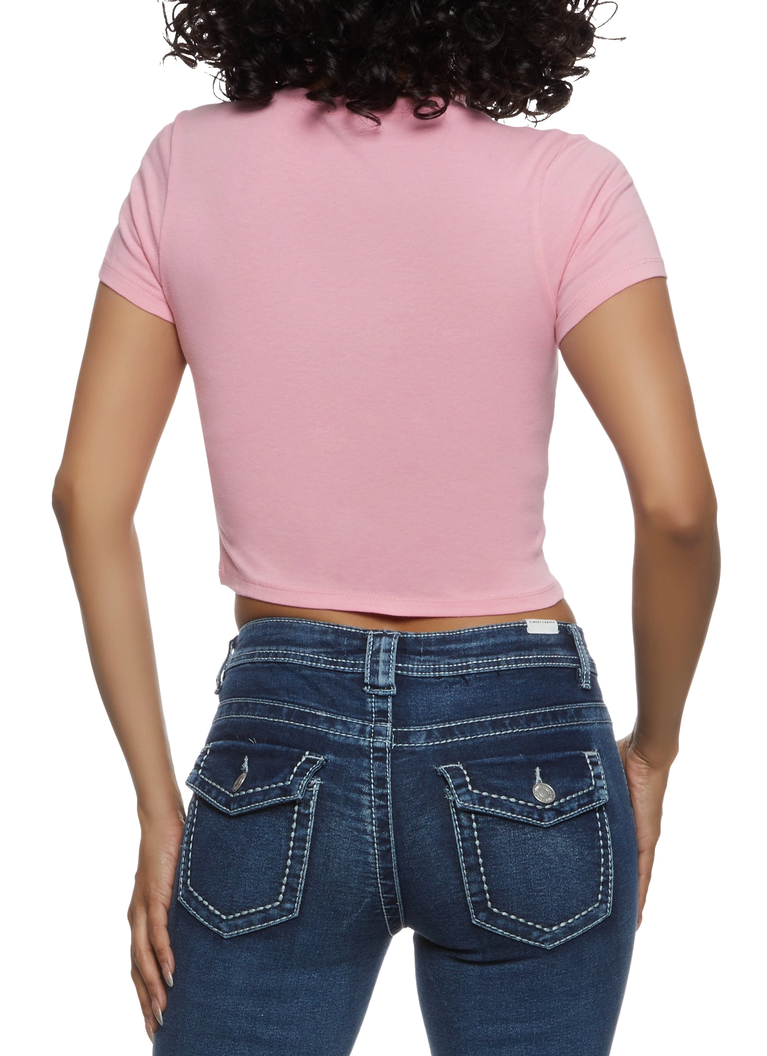 Basic Crew Neck Cropped Tee
