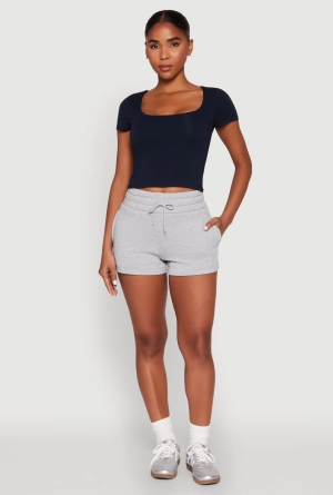 Basic Scoop Neck Cropped Tee
