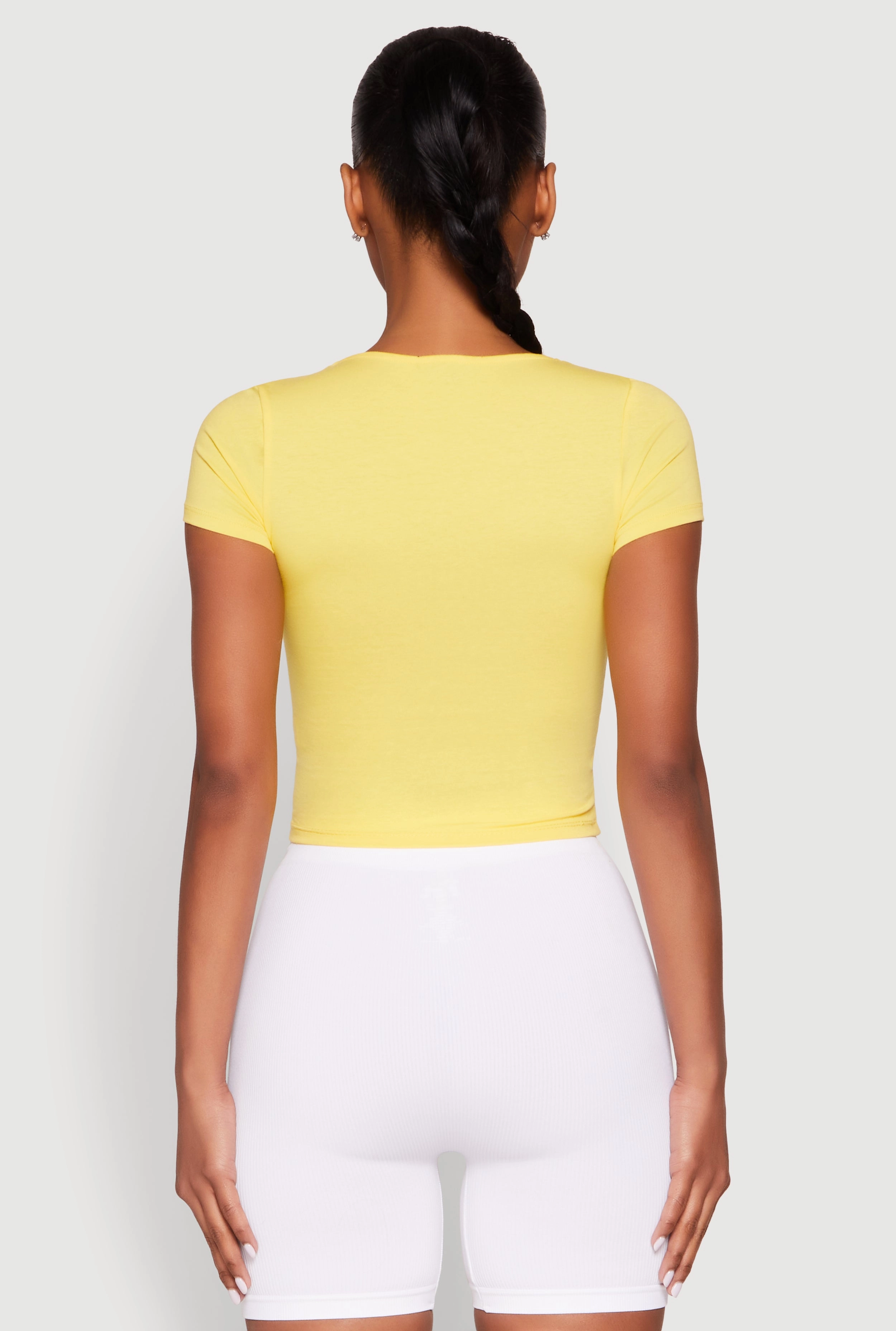 Basic Scoop Neck Cropped Tee