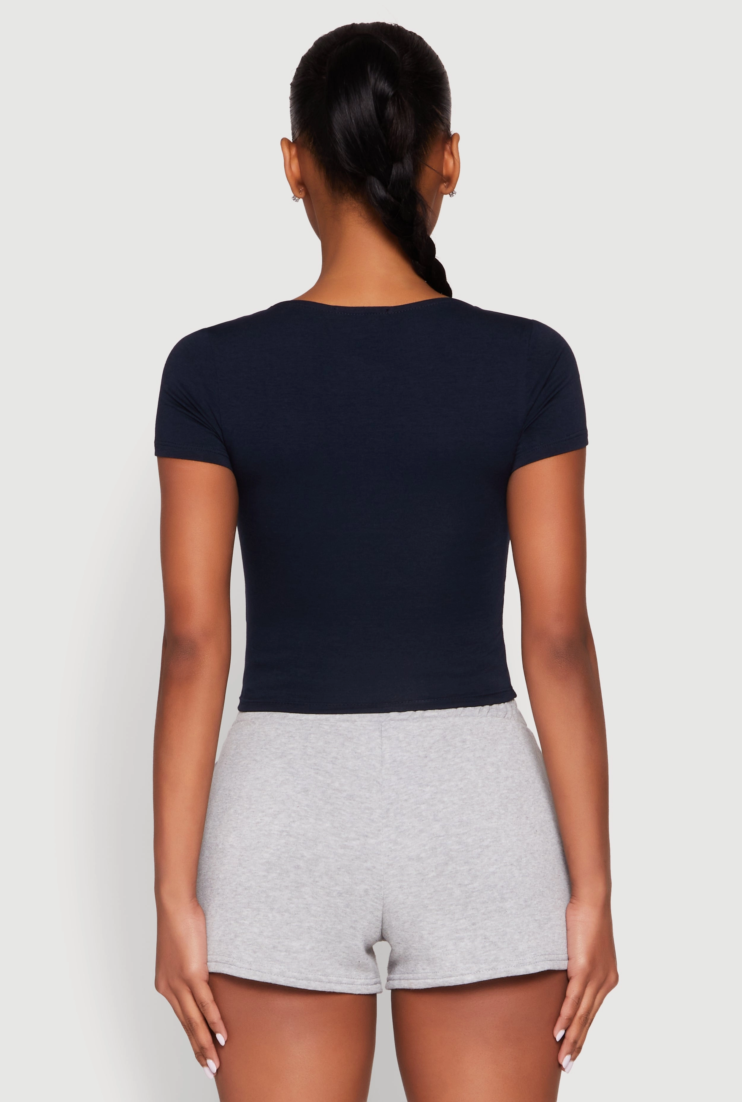 Basic Scoop Neck Cropped Tee