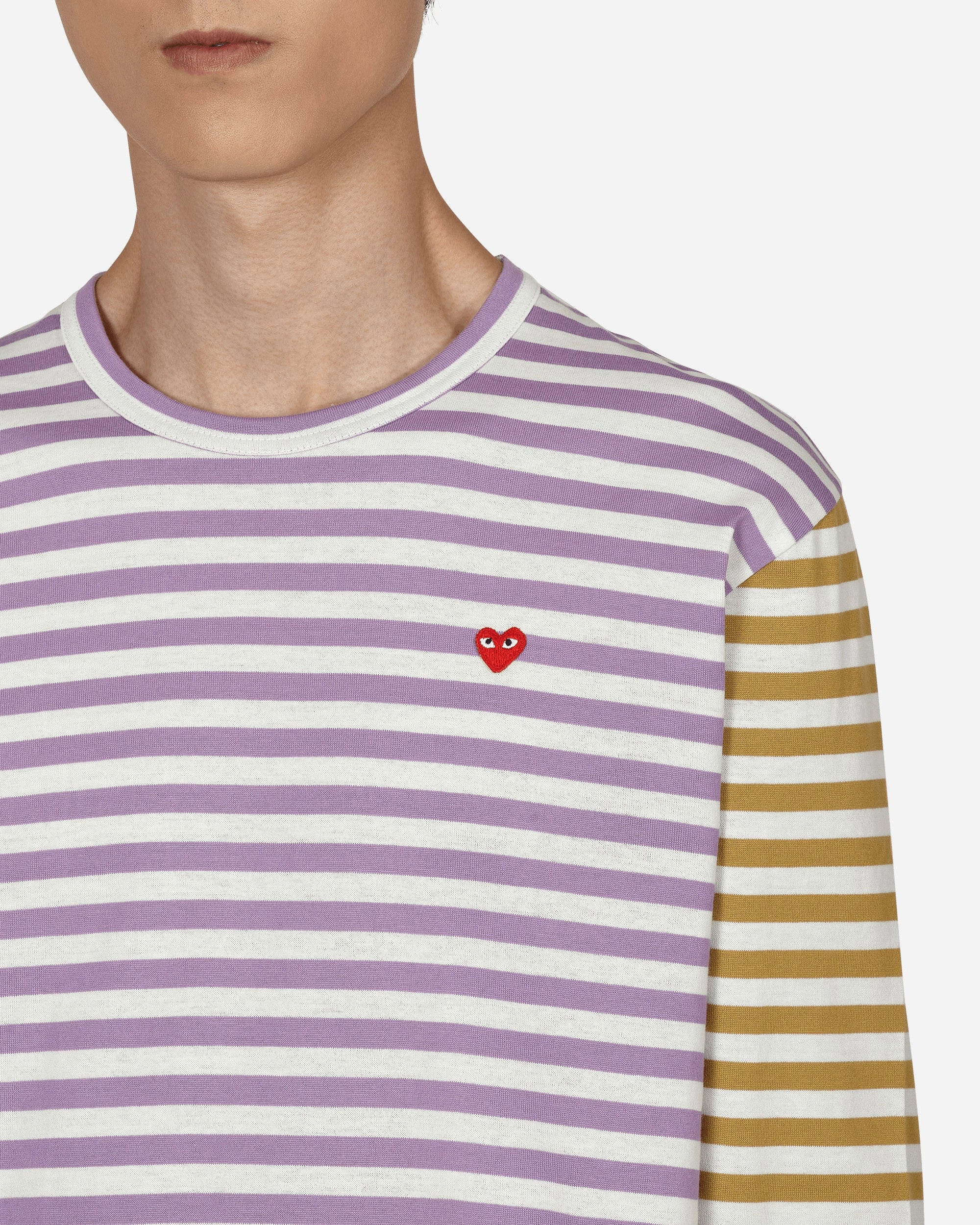 Bi-Color Stripe Longsleeve T-Shirt Purple