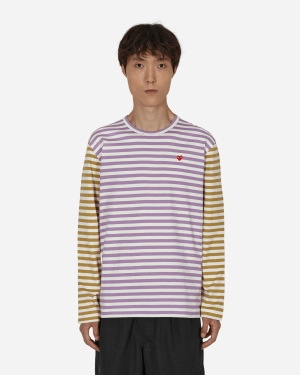 Bi-Color Stripe Longsleeve T-Shirt Purple