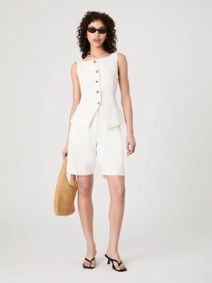 Birdie Linen Waistcoat Top