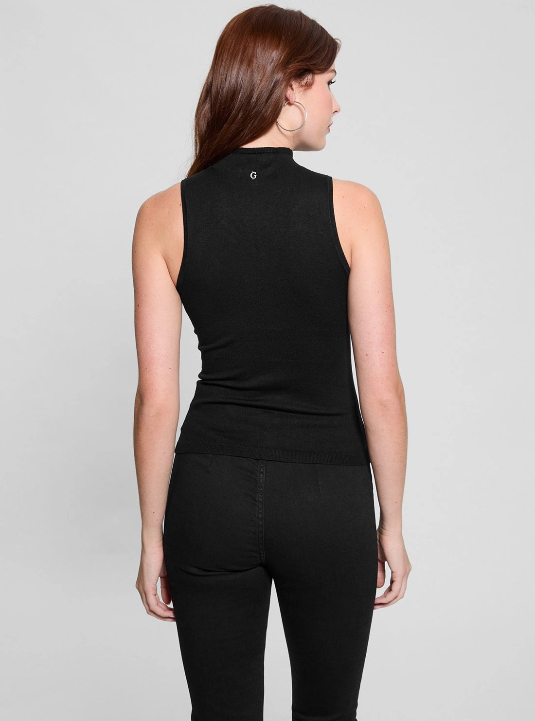 Black Calista Rhinestone Knit Top
