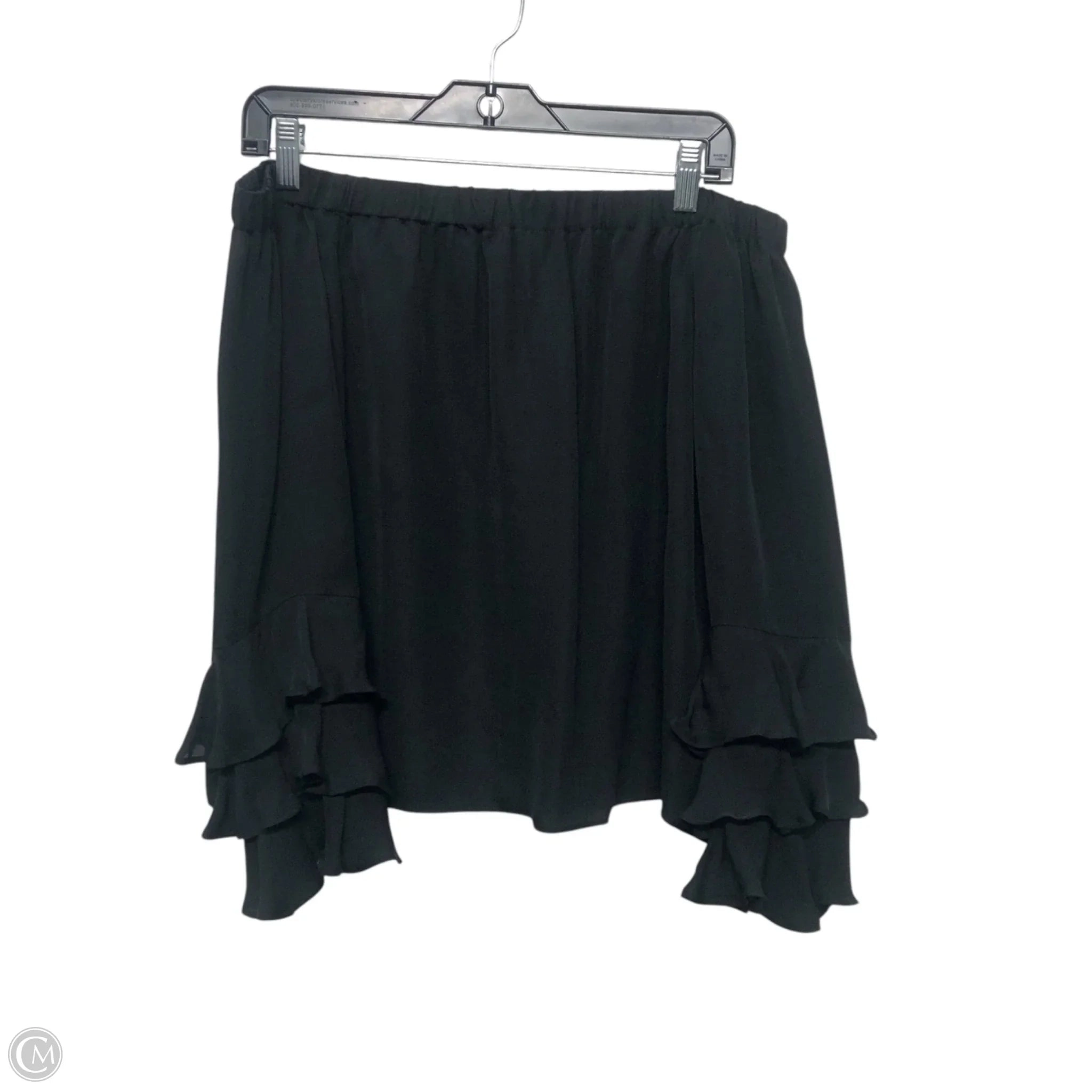 Blouse Long Sleeve By Nicole Miller In Black, Size: S