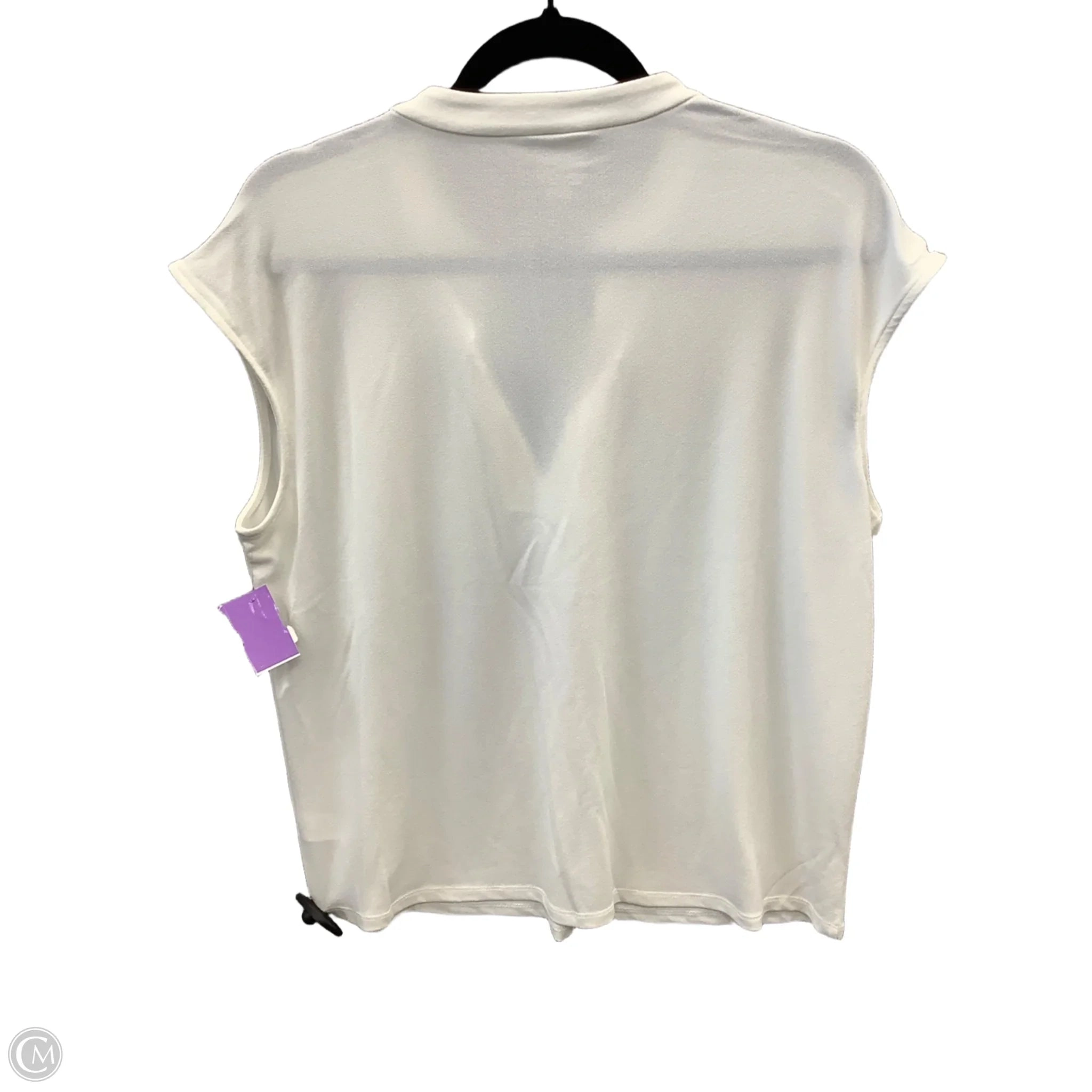 Blouse Sleeveless By Worthington In White, Size: L