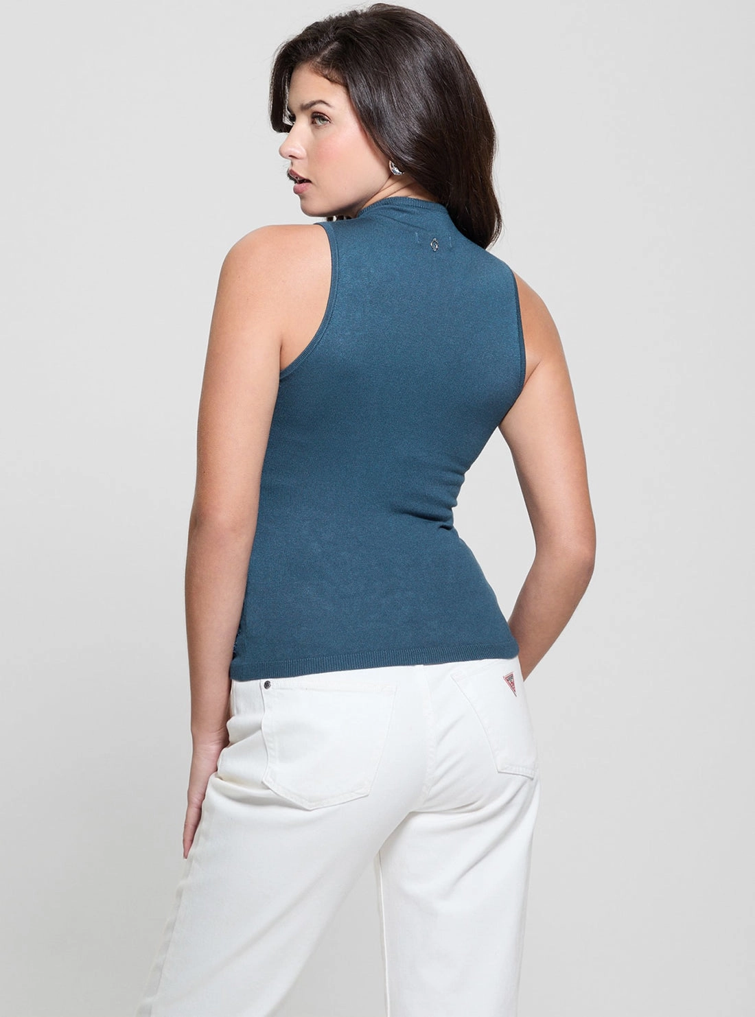 Blue Calista Rhinestone Knit Top