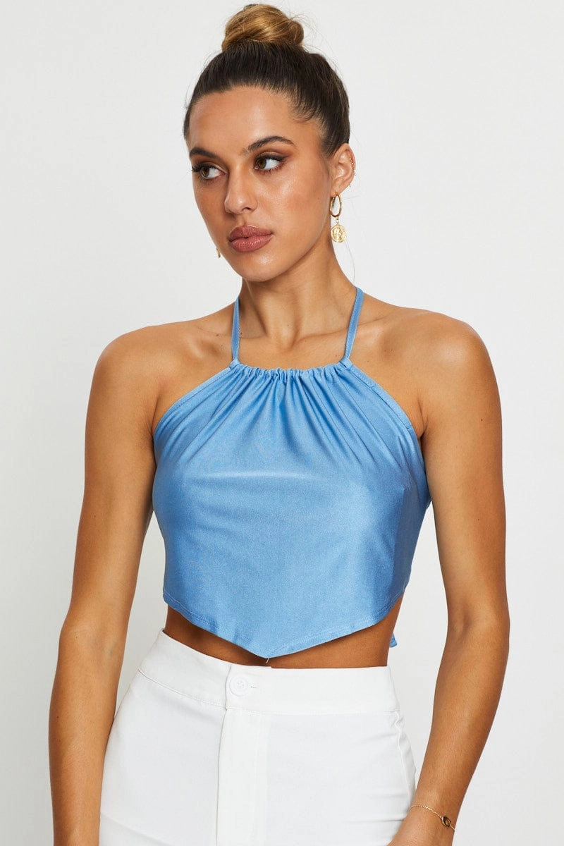 Blue Halter Top