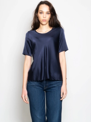Blue Silk Blouse