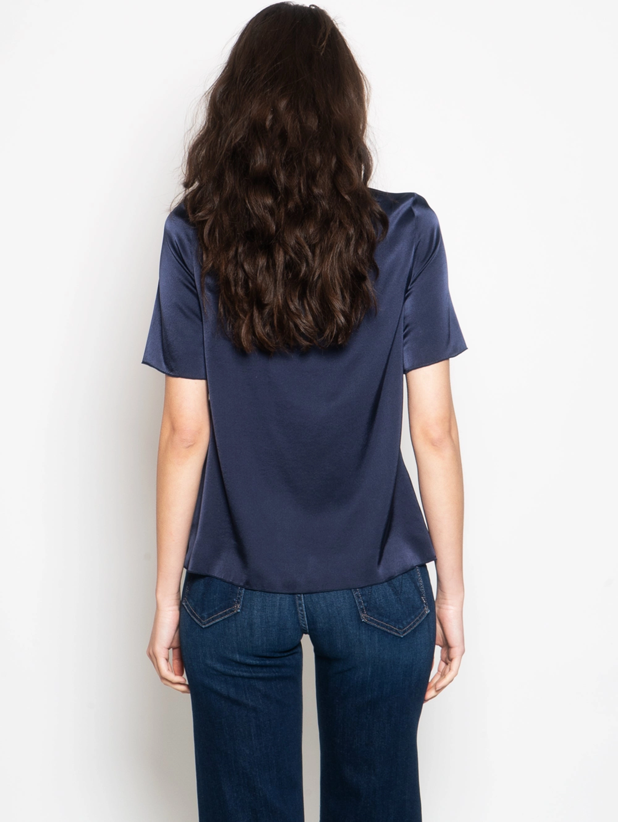 Blue Silk Blouse