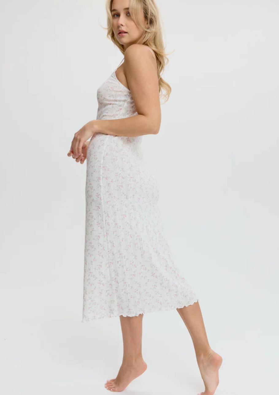 Blush Dream Cotton Pointelle Midi Dress