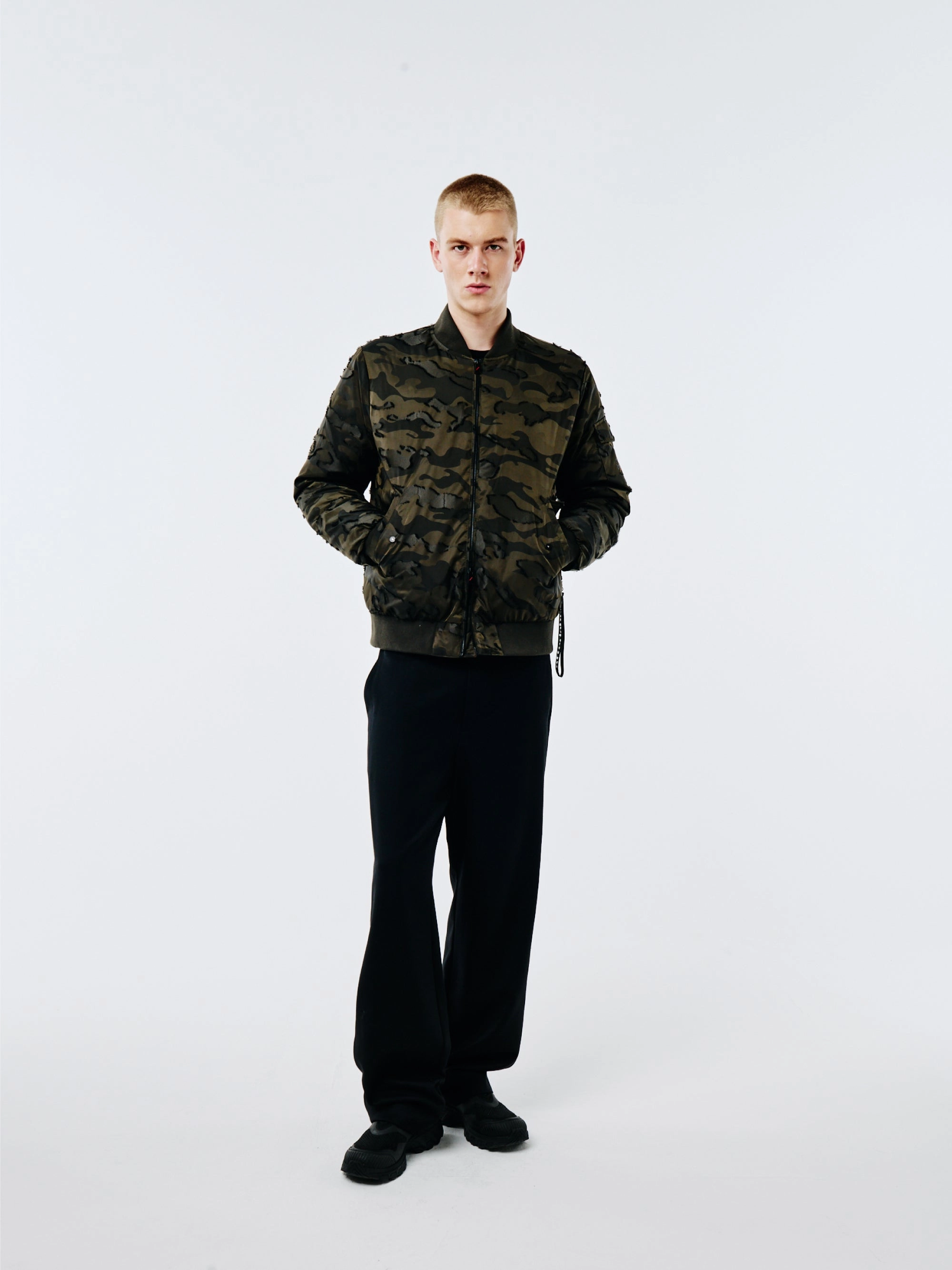 Bomber Camouflage 3D in Green Nylon