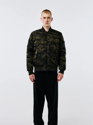 Bomber Camouflage 3D in Green Nylon
