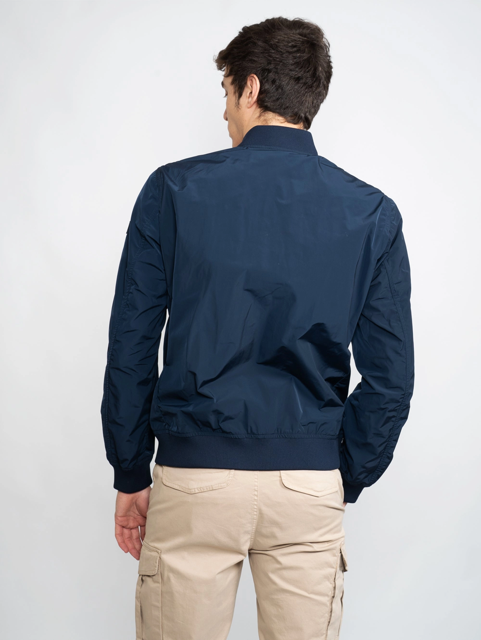 Bomber in Blue Fabric