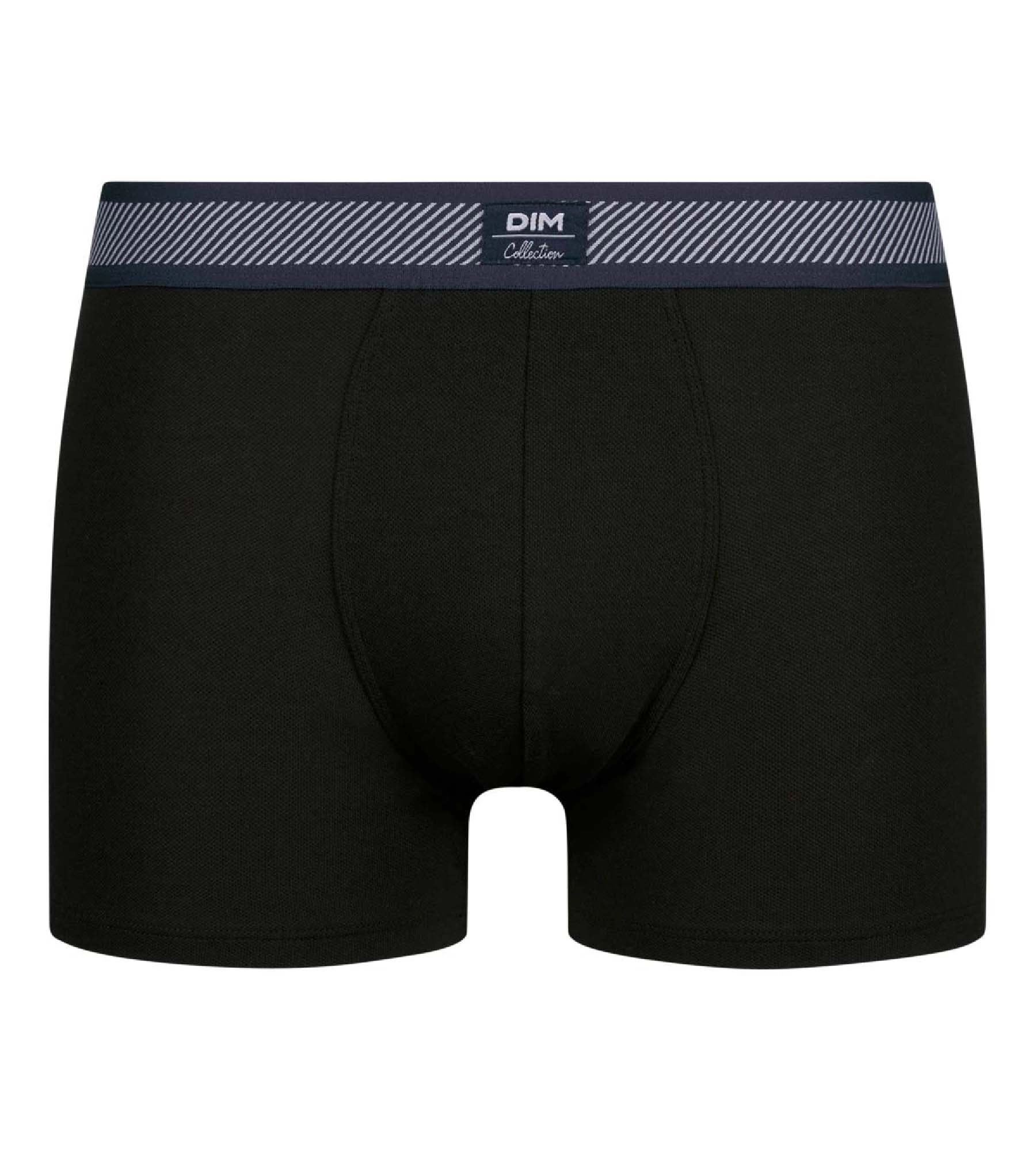 Boxer homme en coton modal à ceinture rayée Noir Dim Smart