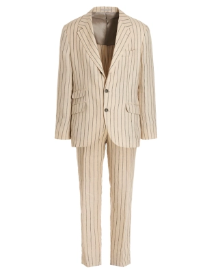 Brunello Cucinelli Striped Single Breasted Tailored Suits