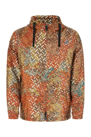 Burberry Monogram Zip-Up Drawstring Hooded Jacket